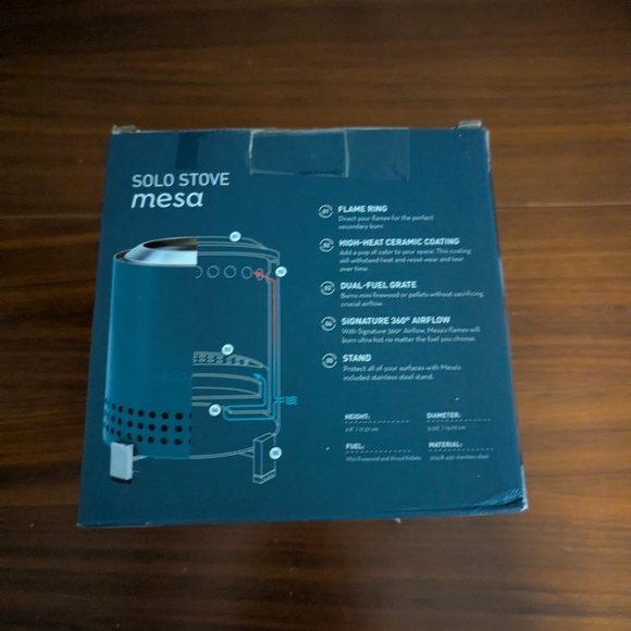 Solo Stove Mesa Smokeless Tabletop Fire Pit Water Blue New With Company Logo - Picture 2 of 6